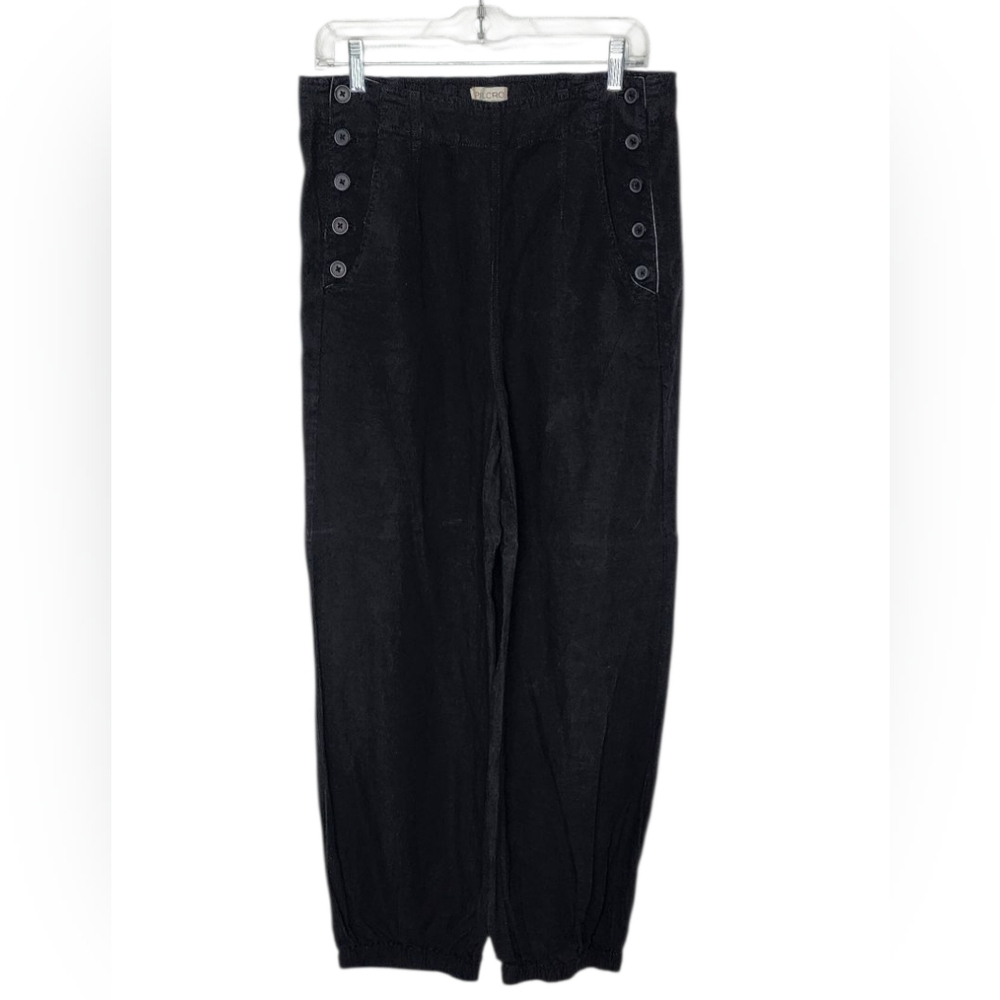 Pilcro Black Anthropologie Jogger Sailor Pants Pockets Elastic Waist Size 30